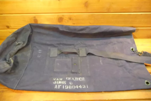 Vintage US Air Force Blue Duffle Bag YOKOTA Air Base Japan