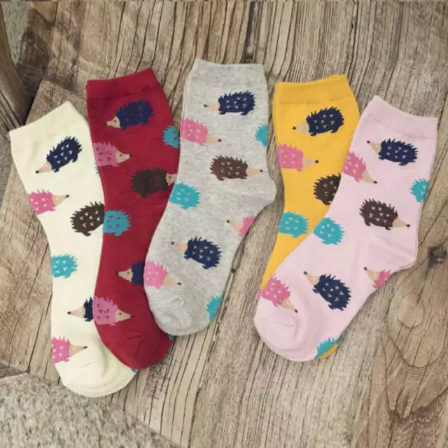 Sock Casual Socks Women Girl Cotton Lady Hedgehog Cute Cartoon Animal Pattern