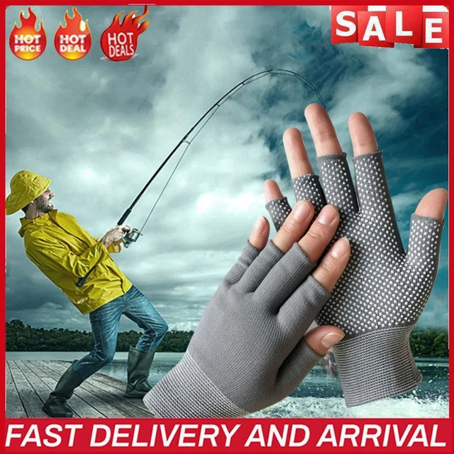 Fingerless Outdoor Bicycle Anti-skid Half Finger Fishing Gloves (Grey)