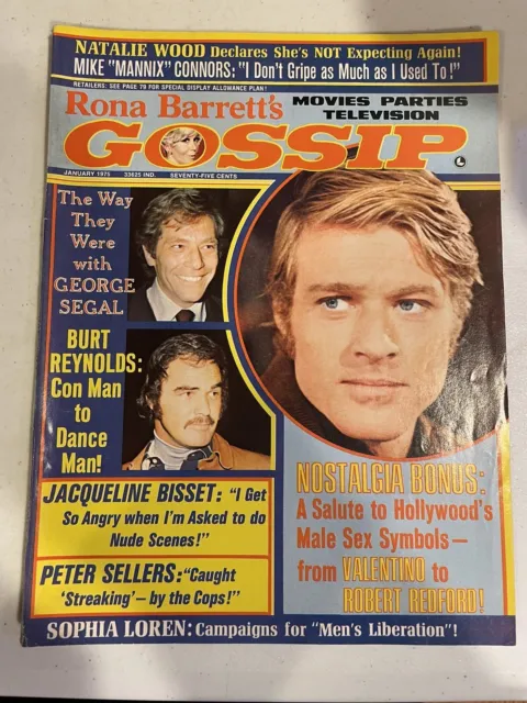 Rona Barrett’s Gossip Magazine January 1975 Robert Redford George Sagal