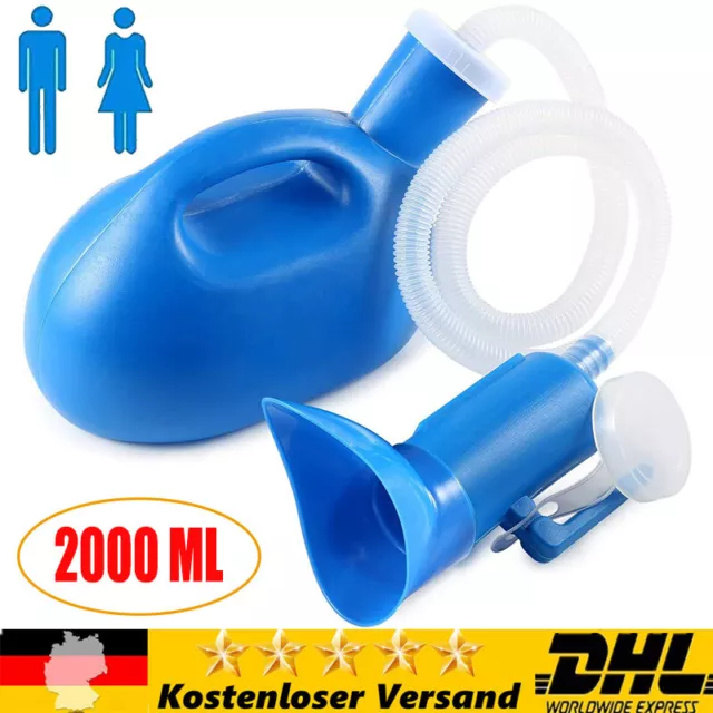 Tragbares Reise-Urinal für Männer und Frauen, Urinflasche, Camping, Auto, 2000ml