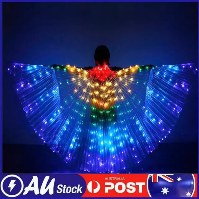 Belly Dance Glow Angel Dance Wing with Sticks Glow Light Up Belly Dance Costume