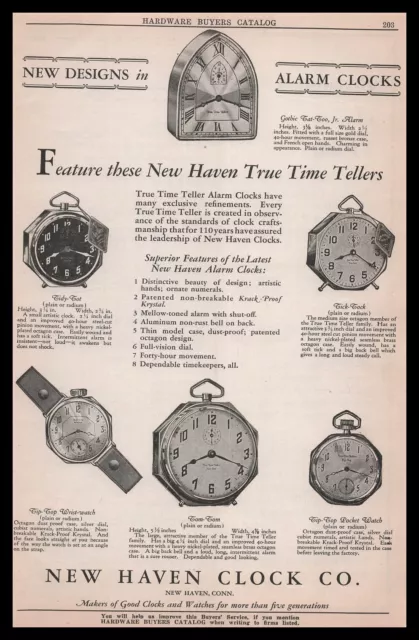 1928 New Haven Alarm Clock Co. Connecticut Tip Top Pocket Watch Vintage Print Ad