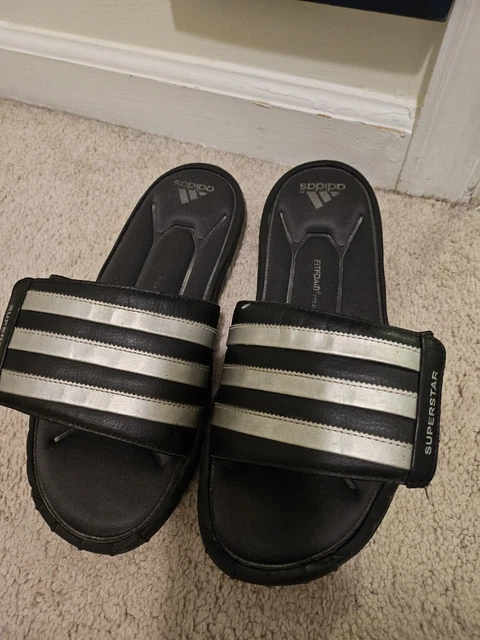 ADIDAS SUPERSTAR 3G Men's US 12 Slides Sandals Fitfoam Comfort Black G40165  $120.00 - PicClick