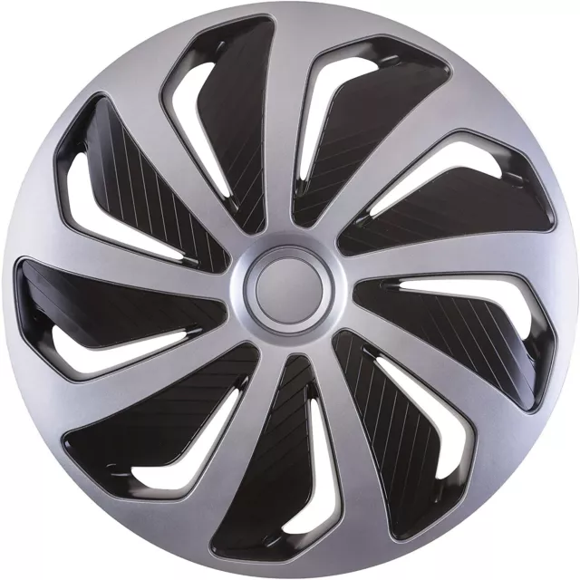 Copriruota 16" Tappi mozzo vento X Coperture in plastica Set di 4 argento adatto specifico R16