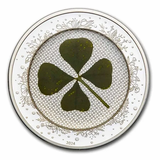2024 1 oz Silver 4 Leaf Clover $5 Proof Coin - CIT