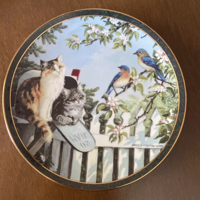 Nosy Neighbors Cat Kitten Plate Special Delivery Persis Weirs Collector BradEx