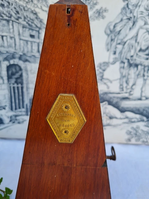Ancien Metronome Maelzel Musique En Bois Fonctionne 3