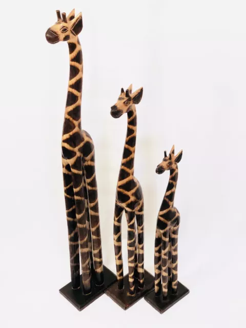 Wooden Giraffe Statue 100Cm 80Cm 60Cm