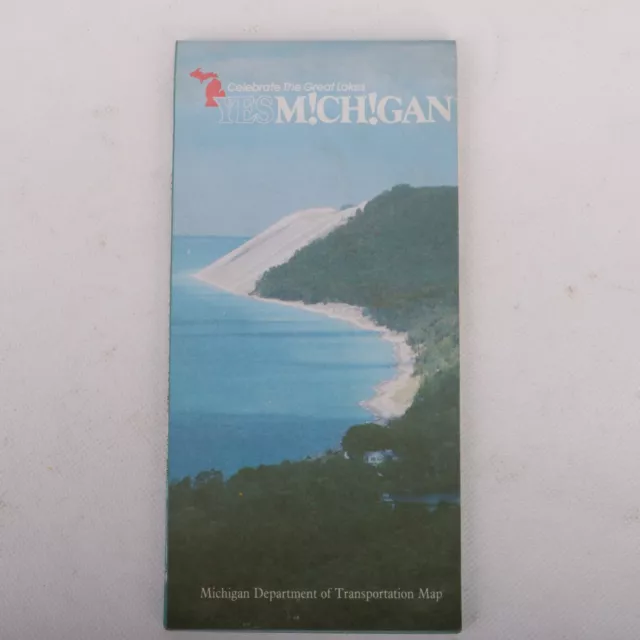 Michigan Official Highway State Road Map YES MICHIGAN c1980s