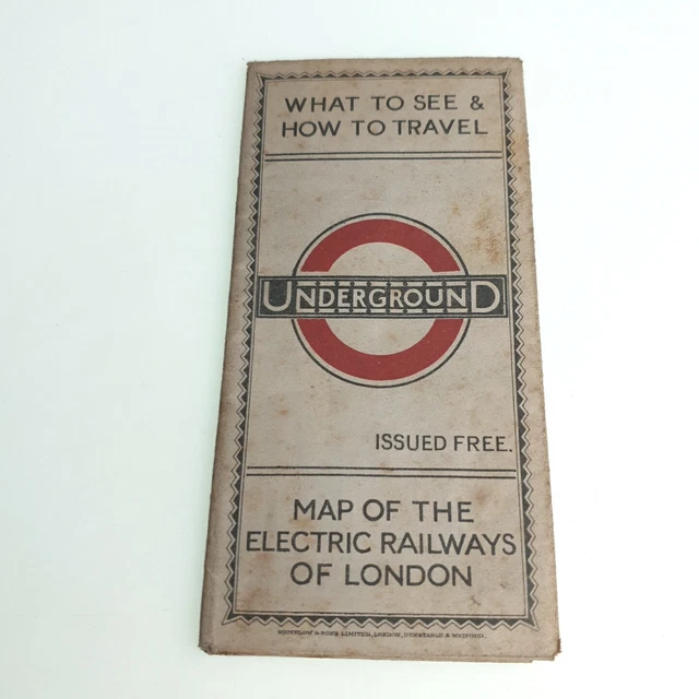 1923 ORIGINAL LONDON Underground Tube Map MacDonald Gill Vintage ...