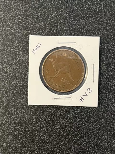 🏅 1951 Australian Penny 🏅King George Vi Lovely Penny Coin #V3🏅