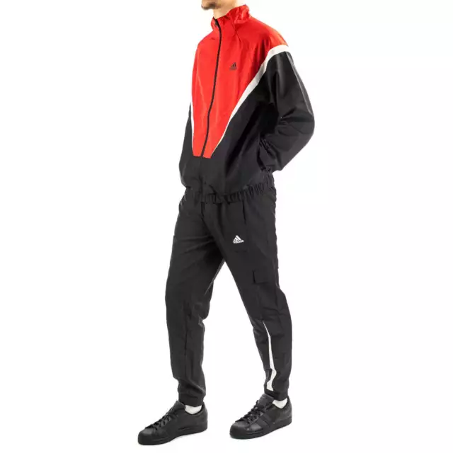 ADIDAS SPORTSWEAR WOVEN Tracksuit Mens Red Black Size Large IJ6073 New ...