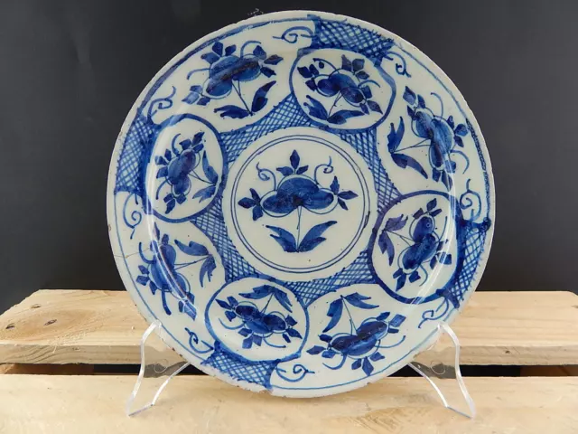 Antique Precious Rarest Dish Ceramics of Delft Beginning XVIII Century Museum