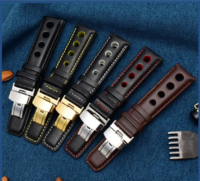 Bracelet Montre En Cuir Vachette Véritable Nubuck Beige - Largeurs 18, 20, 22 Mm, Neuf, Fabrication Française
