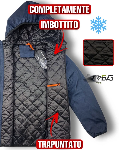 Giubbotto Uomo Invernale Giubbino Pesante Quadri Cappuccio Giacca Imbottito Cald 6
