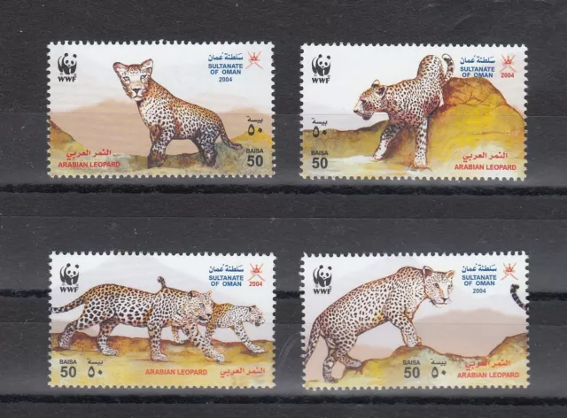 Timbre Stamp 4 Oman Y&T#540-43 Leopard Panthere Neuf**/Mnh-Mint 2004 ~D07