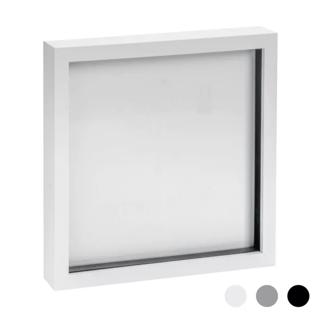 3D Box Photo Frame Standing Hanging Craft Shadow Picture Frames 10 x 10" White