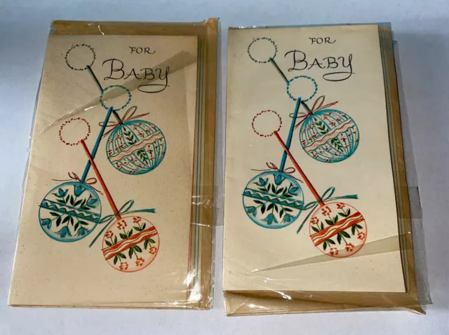 Vintage 1920’s-30’s Unisex For Baby Shower Card Baby Rattles 1920’s-30’s