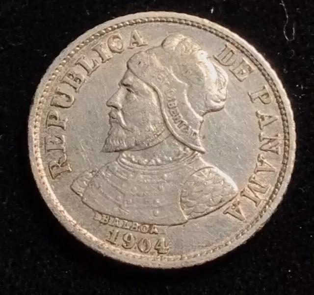 1904 Panama Silver 5 Centesimos