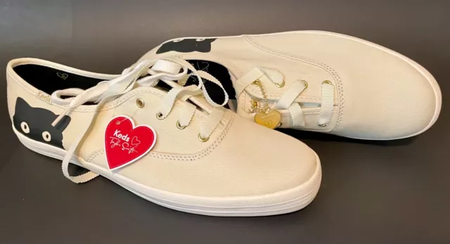 Keds Taylor Swift Sneak Cat Canvas Sneakers, WF53208, Cream, Size Womens 9.5