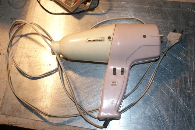 Ancien Sèche-cheveux Moulinex N°5 Vintage - Beige Et Rose - Occasion Fonctionnel