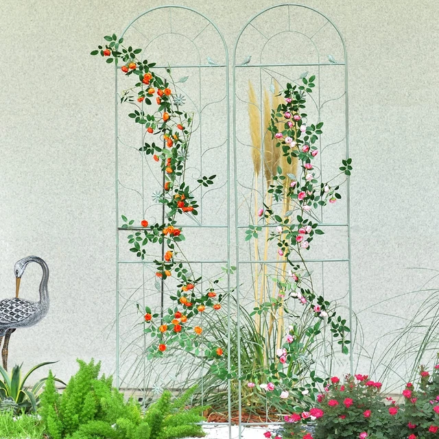 LARGE METAL GARDEN Trellises for Climbing Plants 82.5 Inch Tall & 2PC