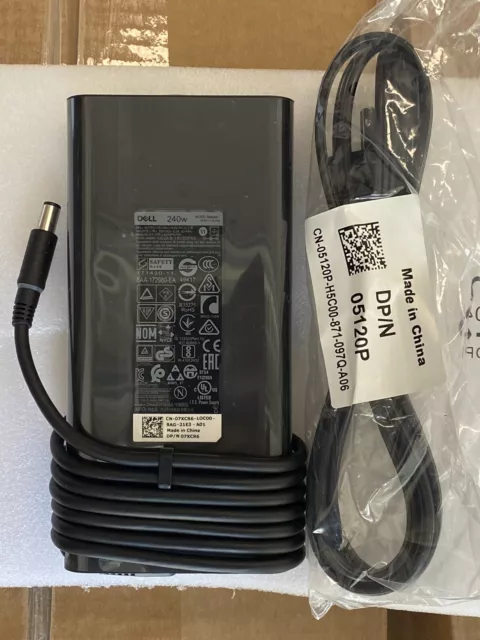 Open Box Genuine DELL 240W AC Power Adapter Charger RYJJ9 7XCR6