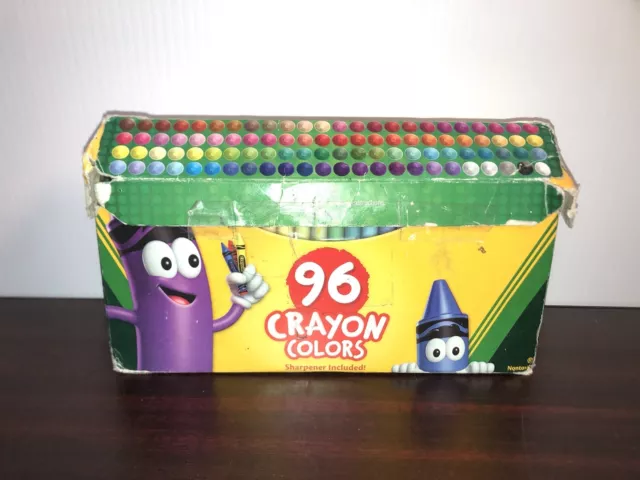 Crayola Crayons Art 96 ct Long-Lasting Colours Built-in Sharpener PREOWNED