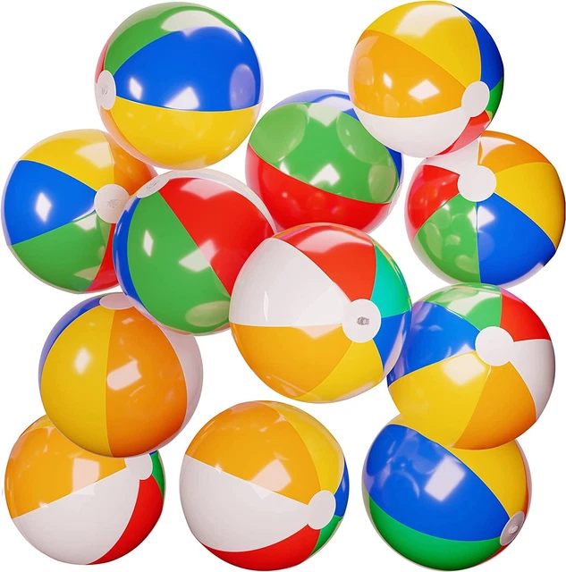 SYNCFUN 12PCS 16& Inflatable Beach Balls Large Rainbow Beach Balls Pool