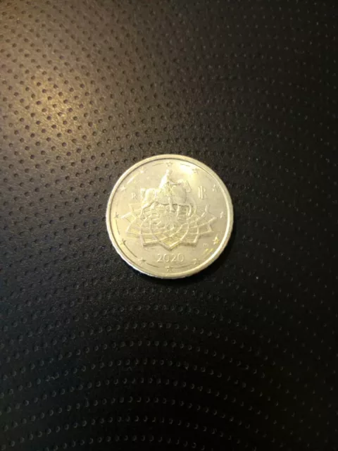 50 EURO CENT 2020 ITALIA. Moneta rara con errori di conio.