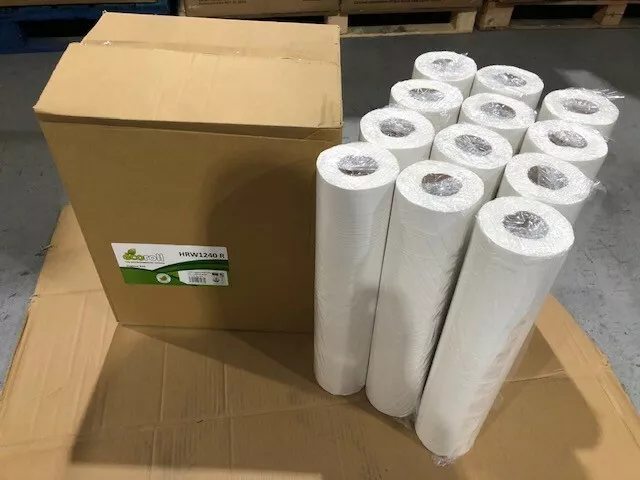 12 x Massage Table Bed Cover Couch Hygiene 20" Paper Rolls Tissue 40m White