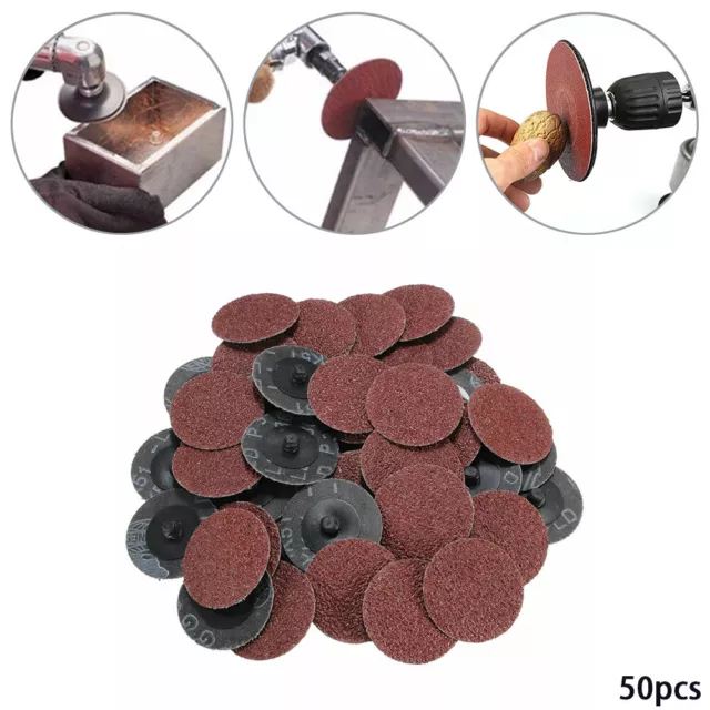 50x 36 Grit R Roloc Type Sanding Discs 2'' 50mm Abrasive Roll Lock Kit Sandpaper