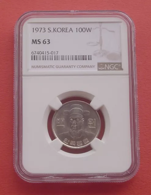 South Korea 1973 100 Won Copper-nickel Coin NGC MS63