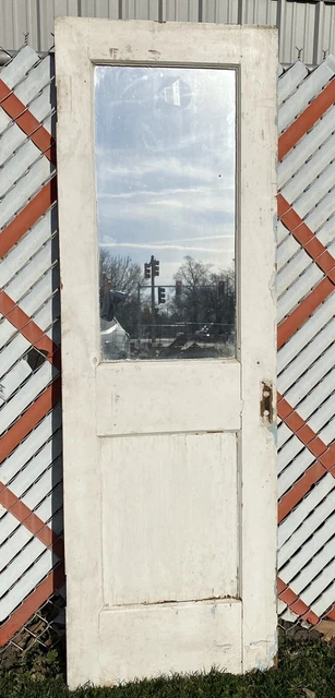 c1900 Victorian Era Pantry Cellar Door Mirror 71.25” x 23.5” x 1.5" Shabby Chic