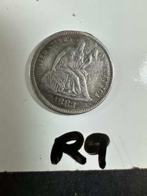 1883 Seated Liberty Dime Love Token, Silver