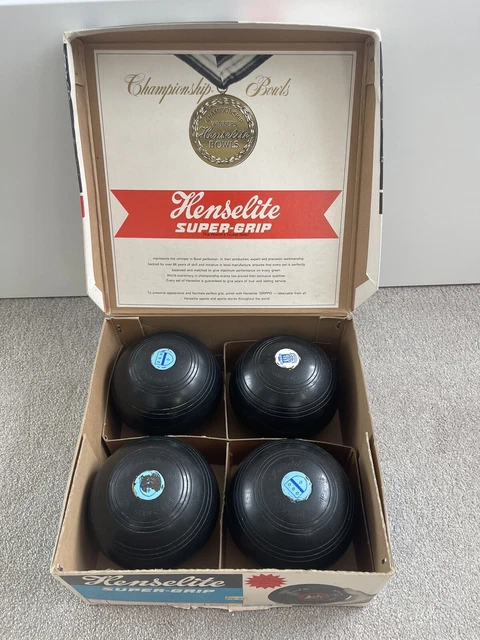 Bowls kit - Henselite Super Grip / Championship Size 4 15/16 Bowls - With Box