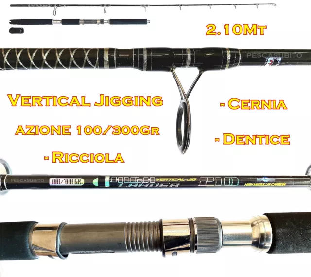 Canna Hightlander Potente In Carbonio Da Pesca Vertical Jigging Pesante Siluro