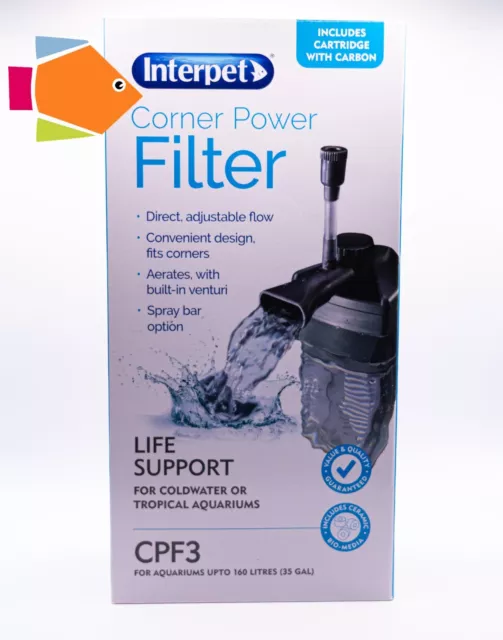 Interpet Aquarium Filter Corner Power Cartridge Fish Tank CPF 1 2 3