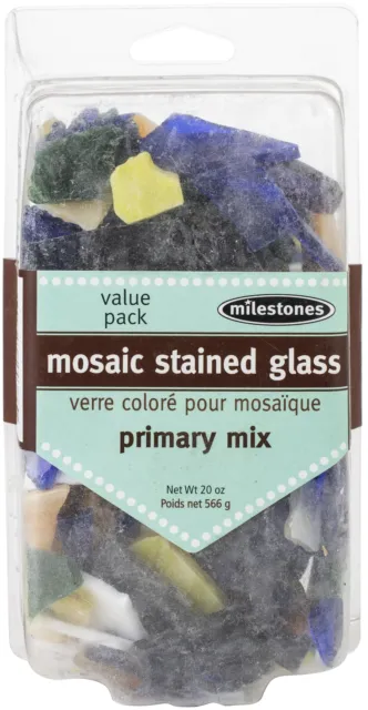 Midwest Products - Paquete de valor de vidrio de mosaico de 20 oz - Colores primarios