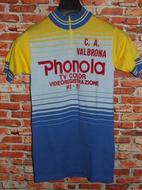 Veste De Cyclisme Vintage Années 80 - Laine Taille S (46) - Bleu Et Noir - Occasion Très Bon état