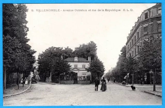 Cpa 93 Villemomble - Avenue Outrebon Et Rue De La Republique