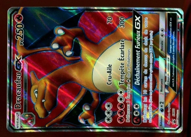 FRENCH POKEMON PROMO NO. SM60 DRACAUFEU GX HOLO 250 PV Attack 300