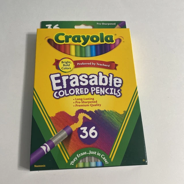 Crayola Erasable Colored Pencils 36pk Assorted-3.3mm Lead Diameter Pre-Sharpened