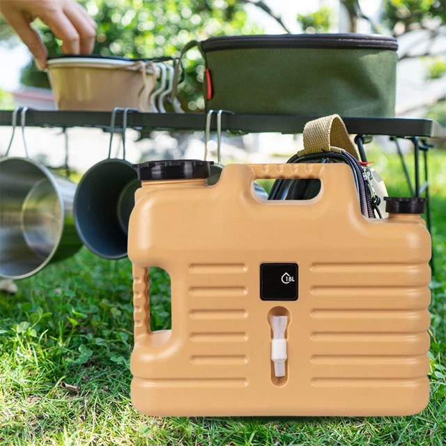 Fierudeng Sac de Stockage d'eau pour Camping | Poche à Eau Pliable et Pliable 8L,Hydratation Extérieure avec Robinet Réglable pour Randonnée Vélo Camping Auto Sac à Dos Pique-Nique