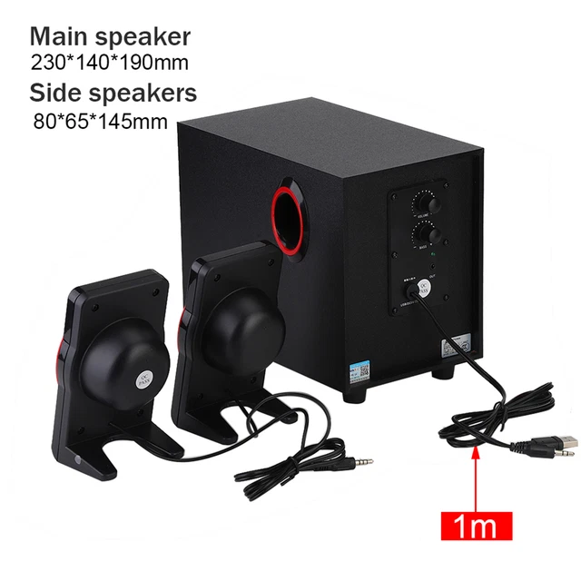 FOR SADA WOOD Mini USB 2.1 Wired Speakers Bass Music Speaker Subwoofer