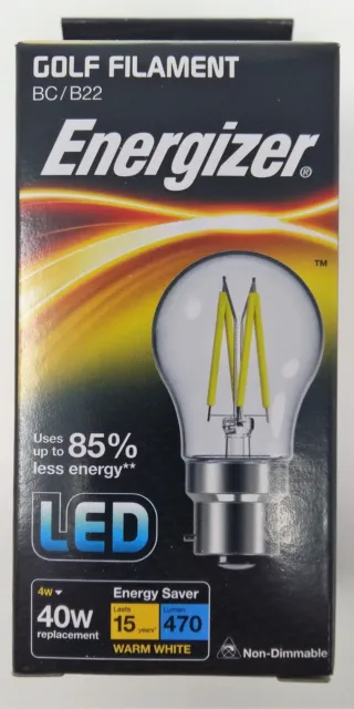 4w = 40w LED Energizer Filament Golf Runde Glühbirne Lampe BC Bajonett Kappe B22