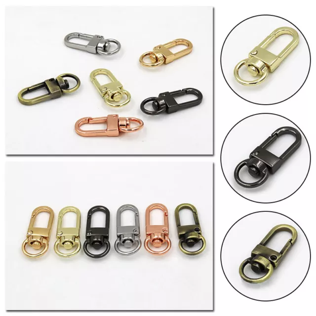10Pcs Metal Lobster Claw Clasp Swivel Buckles Clips For Bag Key Ring Keychain