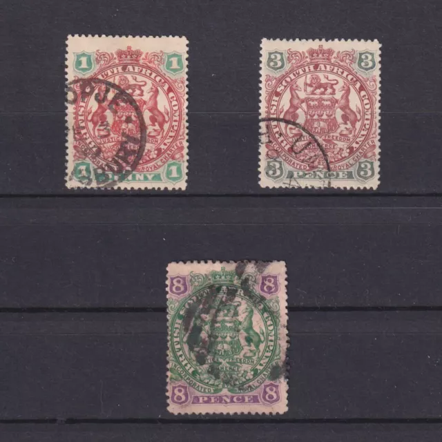 BRITISH SOUTH AFRICA COMPANY RHODESIA 1897, SG# 67-72, part set, Used