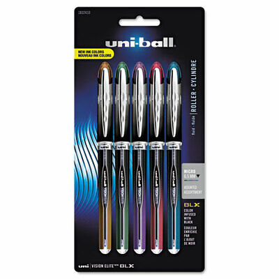 Uni-Ball Vision Elite Blx Stick Roller Ball Pen, Micro 0.5Mm, Assorted Ink/Barre
